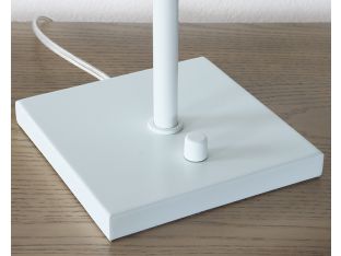 White Metal Table Lamp w/ High-Low Base Switch