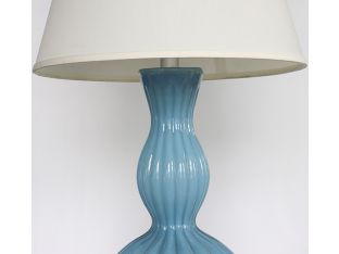 Powder Blue Glass Gourd Table Lamp
