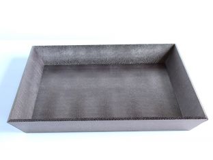 Faux Alligator Silver Bar Tray