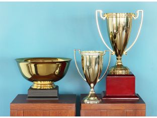 Set of 3 Various Gold Trophies