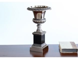 Nickle Urn On Black Base