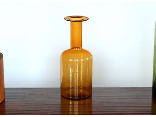 Vintage Scandinavian Amber Glass Vase