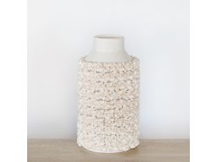 Large White Ceramic Floral Vase