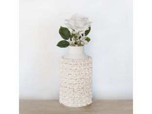 Large White Ceramic Floral Vase