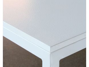5' Office Table with White Frame and White Top